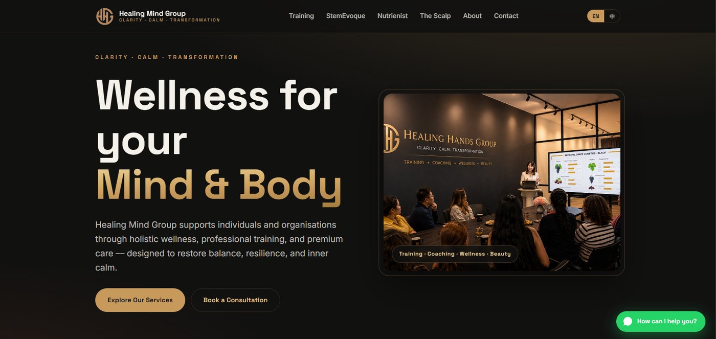 Healing Mind Group website built by Lucco