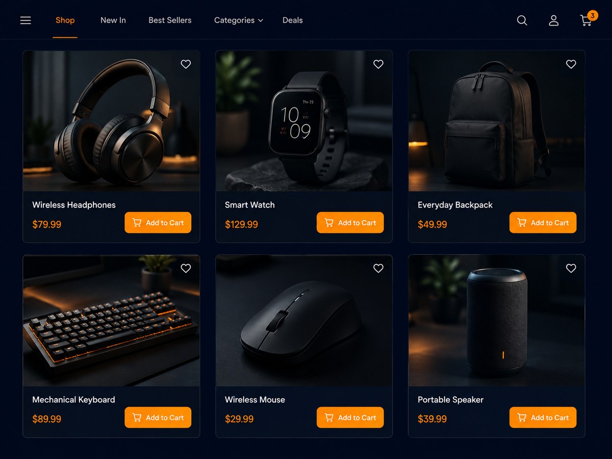 E-commerce Websites example