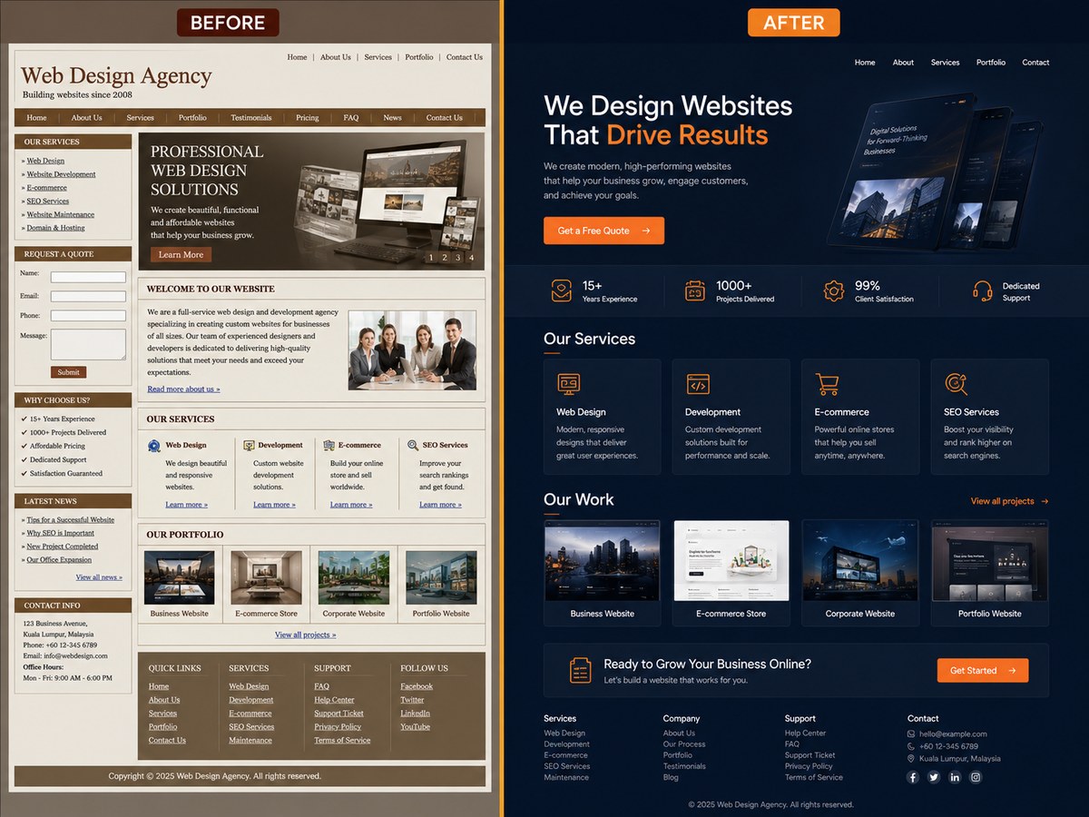 Website renovation example