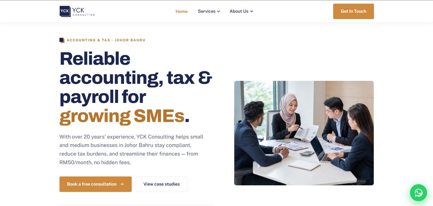 YCK Consulting website built by Lucco